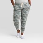 Women's Plus Size Camo Print Mid-rise Jogger Pants - Universal Thread Dark Green