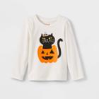Toddler Girls' Cat Long Sleeve Graphic T-shirt - Cat & Jack Cream