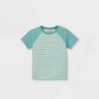 Toddler Boys' Striped Short Sleeve T-shirt - Cat & Jack Green