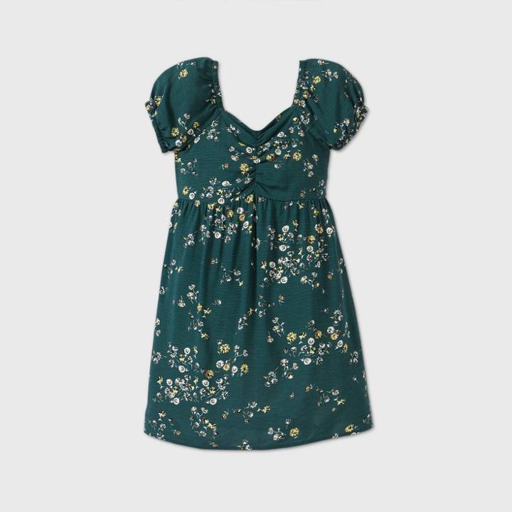 Girls' Woven Short Dress - Art Class Green