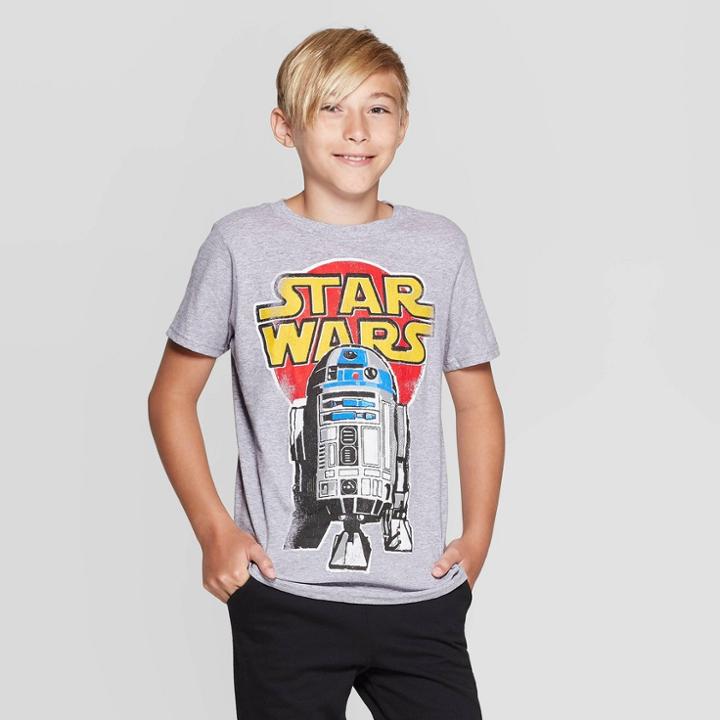 Petiteboys' Star Wars R2-d2 Short Sleeve T-shirt - Heather Gray