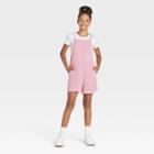 Girls' Woven Shortalls Romper - Art Class Dusty Pink