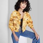 Women's Cropped Canvas Surplus Shacket - Wild Fable Yellow Floral