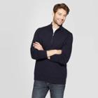 Men's Casual Fit Turtleneck 1/4 Zip Long Sleeve Pullover Sweater - Goodfellow & Co Navy