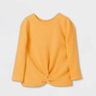 Toddler Girls' Solid Cozy Waffle Long Sleeve Top - Cat & Jack Yellow