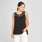 Women's Embroidered Tank - Knox Rose Black