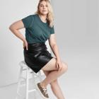 Women's Plus Size Short Sleeve Slim Fit T-shirt - Wild Fable Green