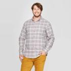 Men's Big & Tall Plaid Long Sleeve 1-pocket Flannel Button-down Shirt - Goodfellow & Co Gray
