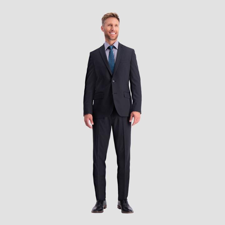 Haggar H26 Men's Flex Series Ultra Slim Fit Long Sleeve Suit Jacket - Midnight Blue