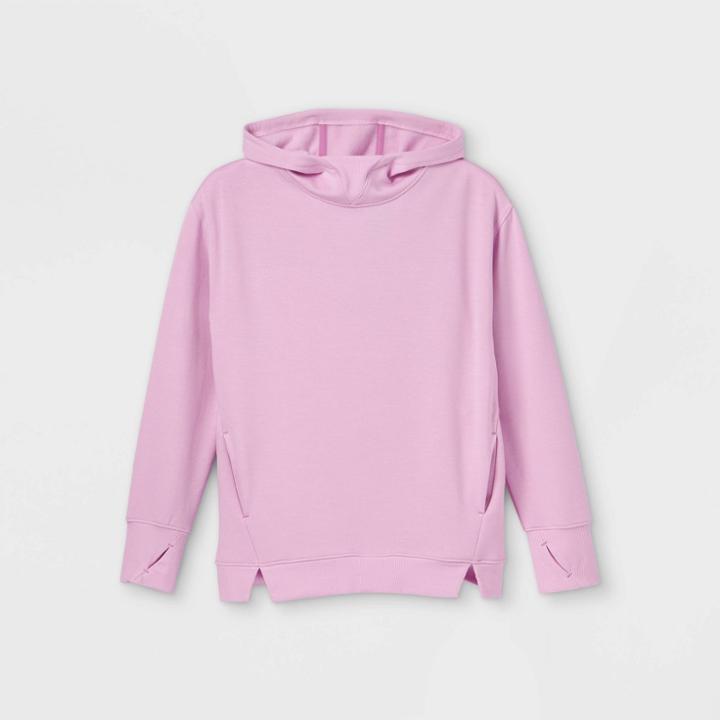 Girls' Cozy Soft Fleece Hooded Sweatshirt - All In Motion Violet