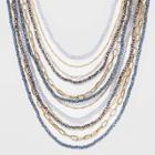 Beaded Chain Necklace - A New Day Assorted Blues