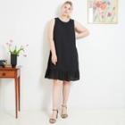 Women's Plus Size Sleeveless Ruffle Swing Dress - Ava & Viv Black X