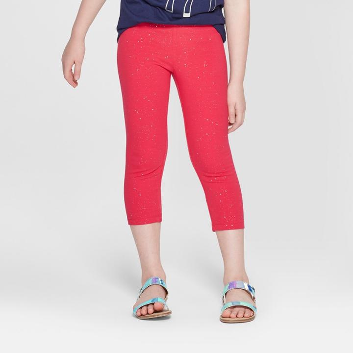 Girls' Capri Leggings - Cat & Jack Red Xs, Red Berries