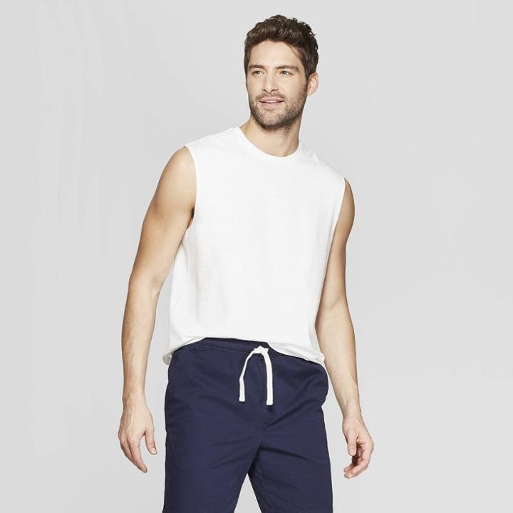 Men's Standard Fit Sleeveless Muscle Tank - Goodfellow & Co White