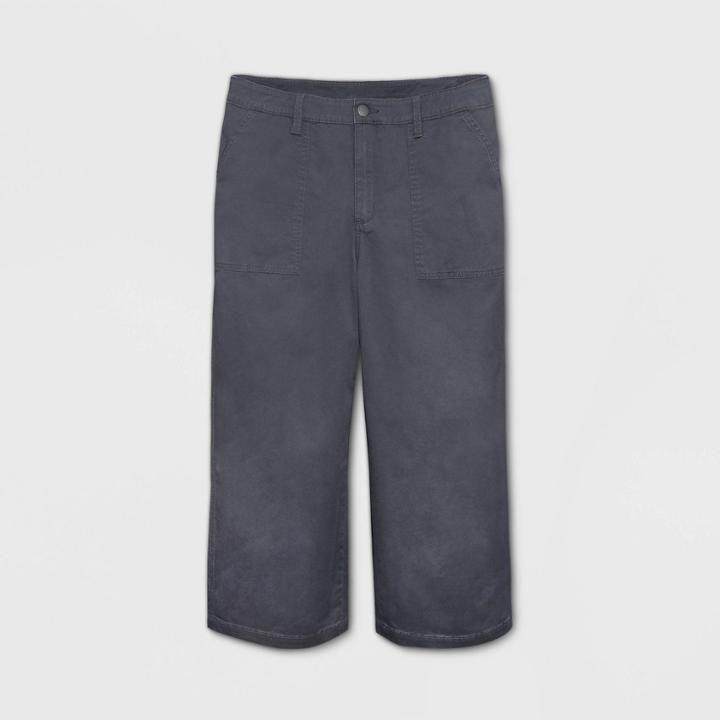 Women's Plus Size High-rise Wide Leg Cropped Jeans - Universal Thread Gray Wash