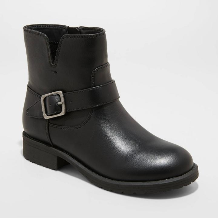 Girls' Alessandra Zipper Booties - Cat & Jack Black