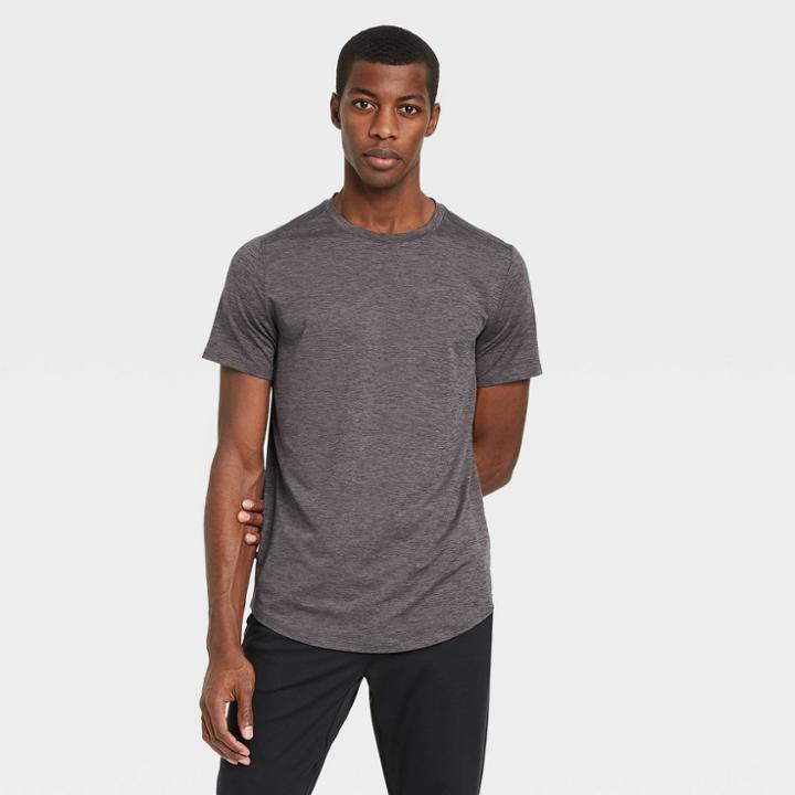 Men's Short Sleeve Soft Stretch T-shirt - All In Motion Black Heather