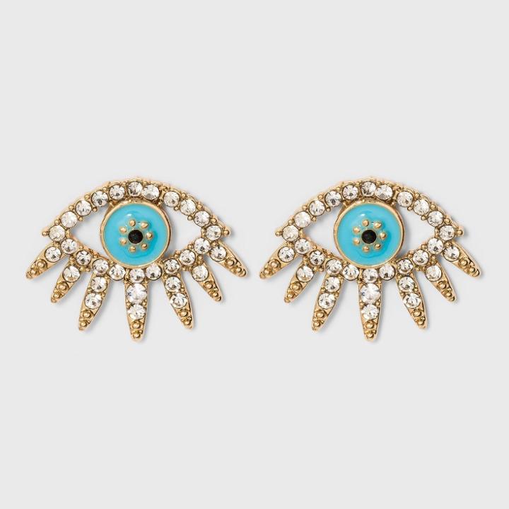 Sugarfix By Baublebar Crystal Evil Eye Stud Earrings - Turquoise