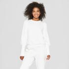 Women's Long Sleeve Wide Cuff Sweatshirt - Who What Wear White