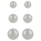 Distributed By Target Sterling Silver Button Trio Ball Earring -
