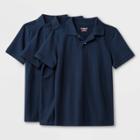 Boys' 3pk Short Sleeve Pique Uniform Polo Shirt - Cat & Jack Navy (blue)