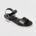 Women's Heartly Ankle Strap Sandal - A New Day Black