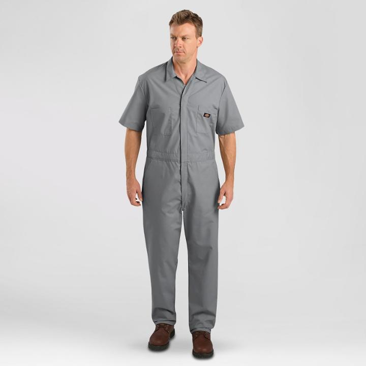 Petitedickies Men's Short Sleeve Coverall - Gray S, Men's,