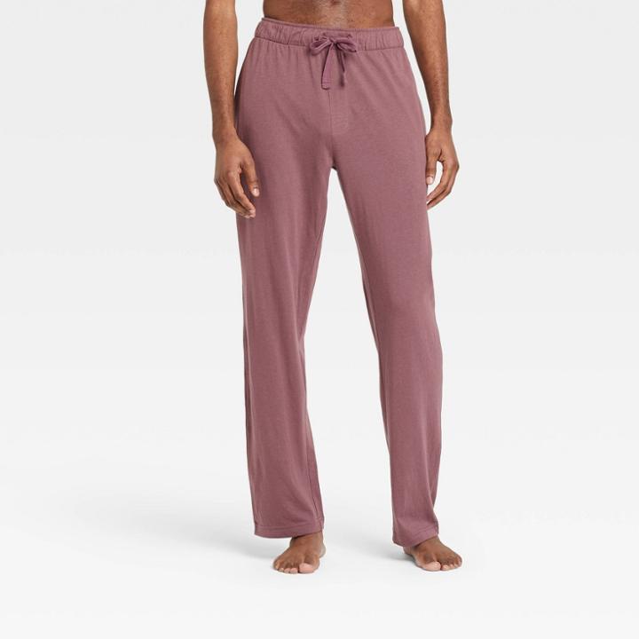 Men's Muted Raspberry Solid Knit Pajama Pants - Goodfellow & Co Purple