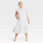 Women's Plus Size Ruffle Short Sleeve Dress - Who What Wear White
