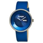 Women's Crayo Button Watch With Day And Date Display - Blue,