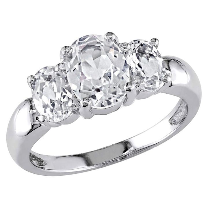 Allura 3 1/2 Ct. T.w. Simulated White Sapphire 3 Stone Ring In Sterling Silver