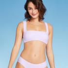Women's Square Neck Bralette Bikini Top - Xhilaration Lavender Xs, Women's, Purple