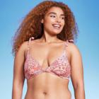 Women's Shoulder Tie Bralette Bikini Top - Wild Fable Peach Paisley Print