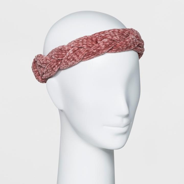 Women's Chenille Braided Headband - Who What Wear Rose (pink)