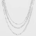3 Row Paperclip Chain Necklace - A New Day