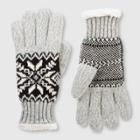 Isotoner Women's Smartdri Knit Snowflake Gloves - Gray