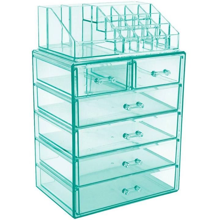 Sorbus Cosmetic Makeup And Jewelry Case Organizer - Teal