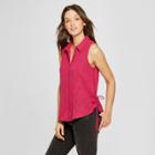 Women's Side Tie Button Front Tank - Universal Thread Pink