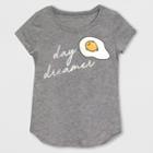 Sanrio Girls' Gudetama 'day Dreamer' Short Sleeve T-shirt - Heather Gray