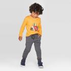 Toddler Boys' Long Sleeve Bears Read Together Graphic T- Shirt - Cat & Jack Mustard 12m, Toddler Boy's, Yellow