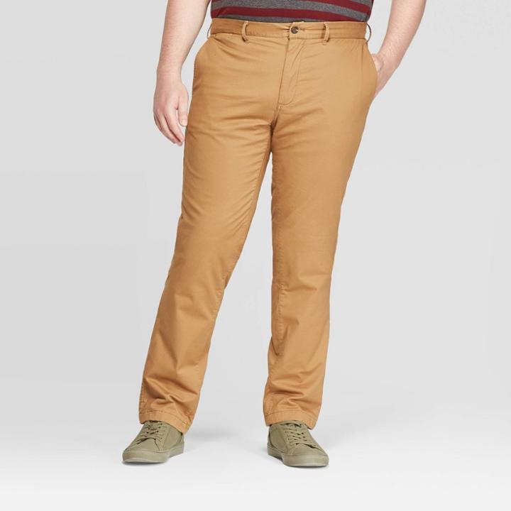 Men's Big & Tall Straight Chino Pants - Goodfellow & Co Dapper Brown