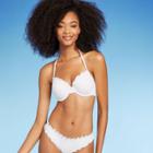 Women's Lightly Lined Ruffle Bikini Top - Shade & Shore White