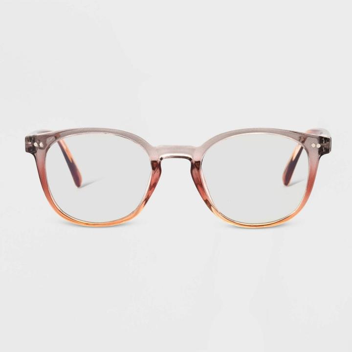 Women's Crystal Plastic Square Blue Light Filtering Glasses - Universal Thread Gray Wash