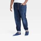 Men's Big & Tall Slim Straight Fit Jeans - Goodfellow & Co Dark Denim Wash 44x30, Dark Blue Blue