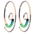 Women's Journee Collection Handmade Heishi Bead Spiral Dangle Earrings In Sterling