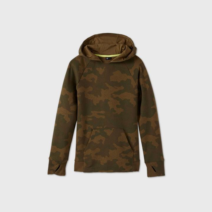 Boys' Fleece Hoodie Sweatshirt - All In Motion Olive Green