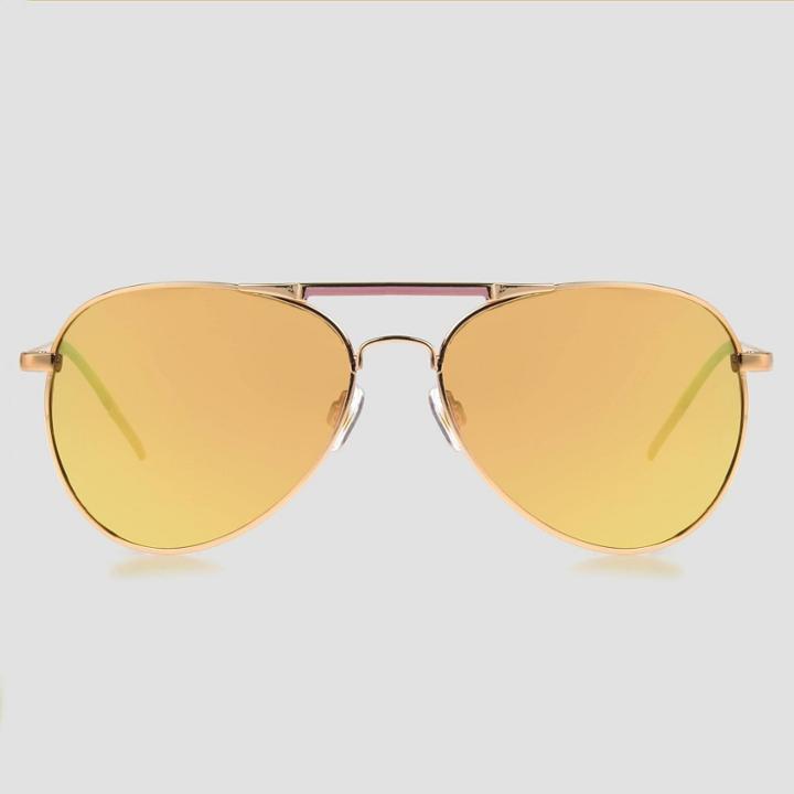 Women's Aviator Metal Sunglasses - A New Day Rose Gold, Women's, Size: Small, Gold/grey/pink