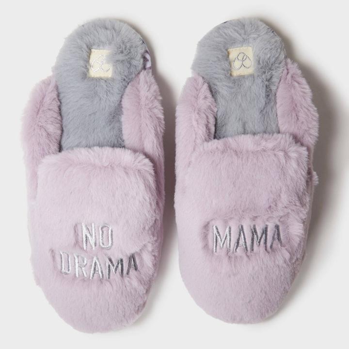 Women's Dluxe By Dearfoams No Mama Drama Slide Slippers - Violet M (7-8), Gray Purple