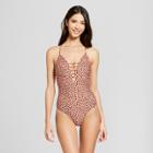 Vanilla Beach Women's Strappy Back Cheeky One Piece - Animal