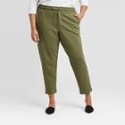 Women's Plus Size Twill Knit Jogger Pants - A New Day Green 1x, Women's,